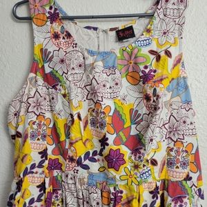 Mod Cloth Folter Day of the Dead Skull Dress